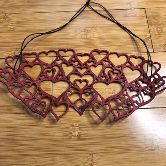 Queen of Hearts Costume Party Valentines Romantic Leather OS Mask Red Cupid - Picture 2 of 3